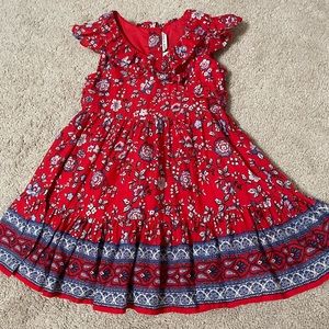 Janie and Jack ruffle dress, so cute! Red white and blue. 2T
